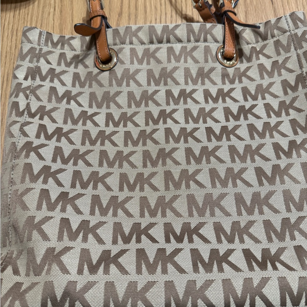 Michael Kors Tan and Brown Monogram Bag